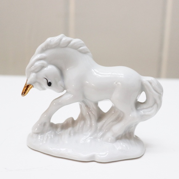 Tiny Ceramic Unicorn Statue
